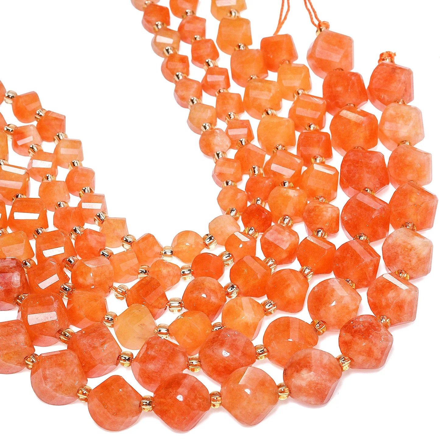 Natural Coffee Stripe Agate Stone Beads 6-10mm Faceted Twist Shape Beads Loose Spacer Beads for Jewelry Making Diy Accessories