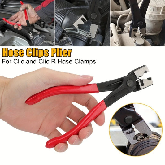 Professional Clic-R Type Hose Clamp Pliers, 7 Inch Heavy-Duty Metal Snap Pliers – CV Boot Clamp Tool for Car AC, Water Pipe