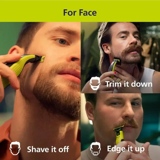 360 Face Hybrid Electric Beard Trimmer Shaver 5-in-1 Face Stubble Comb Mens Grooming Kit for Beard Face Nose Ear Hair Trimmer