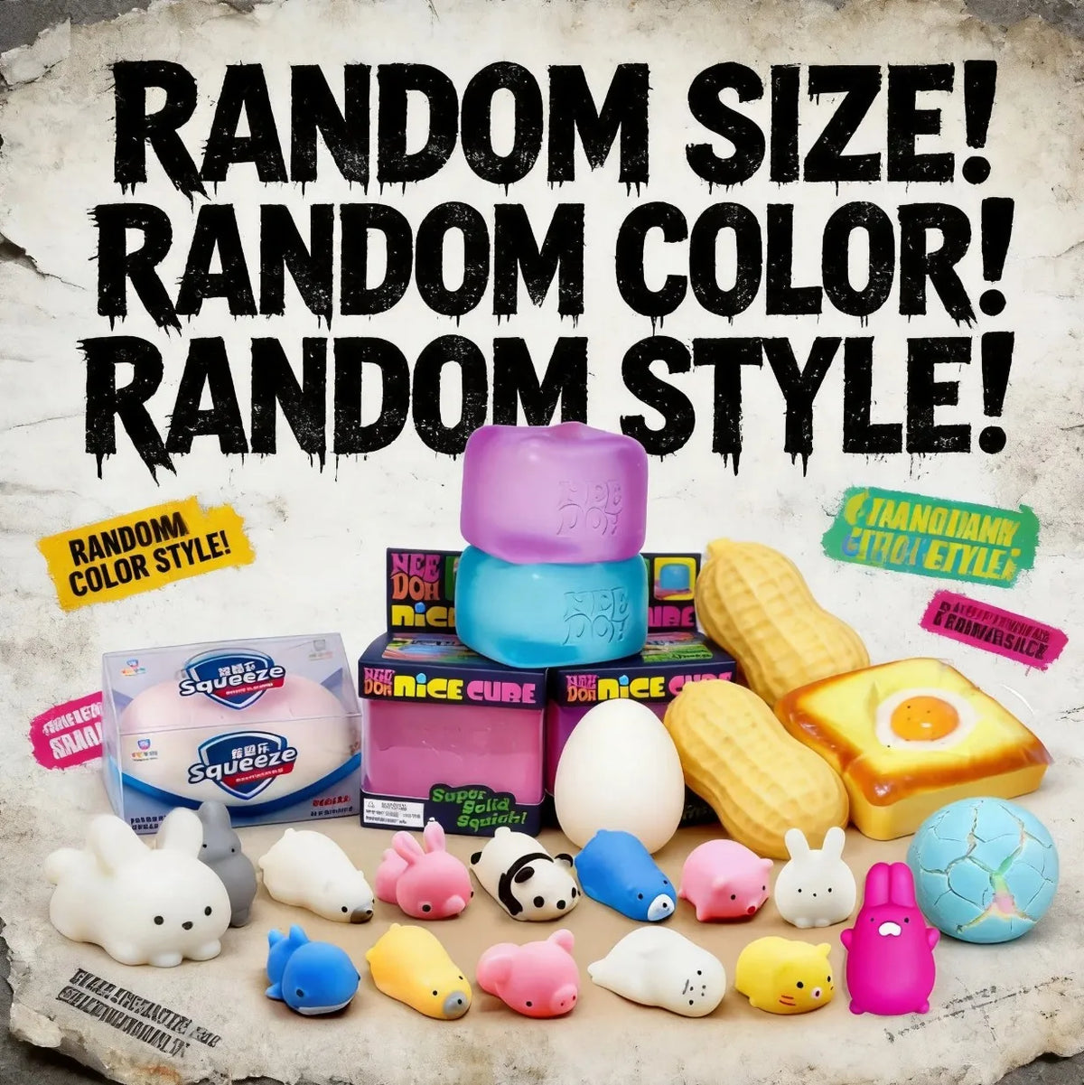 2026 Hot Cute Ocean Squishy Cube Blind Box Random Surprise Squeeze Toys 1Pcs Guaranteed Lucky Stress Relief Fidget Toy Set