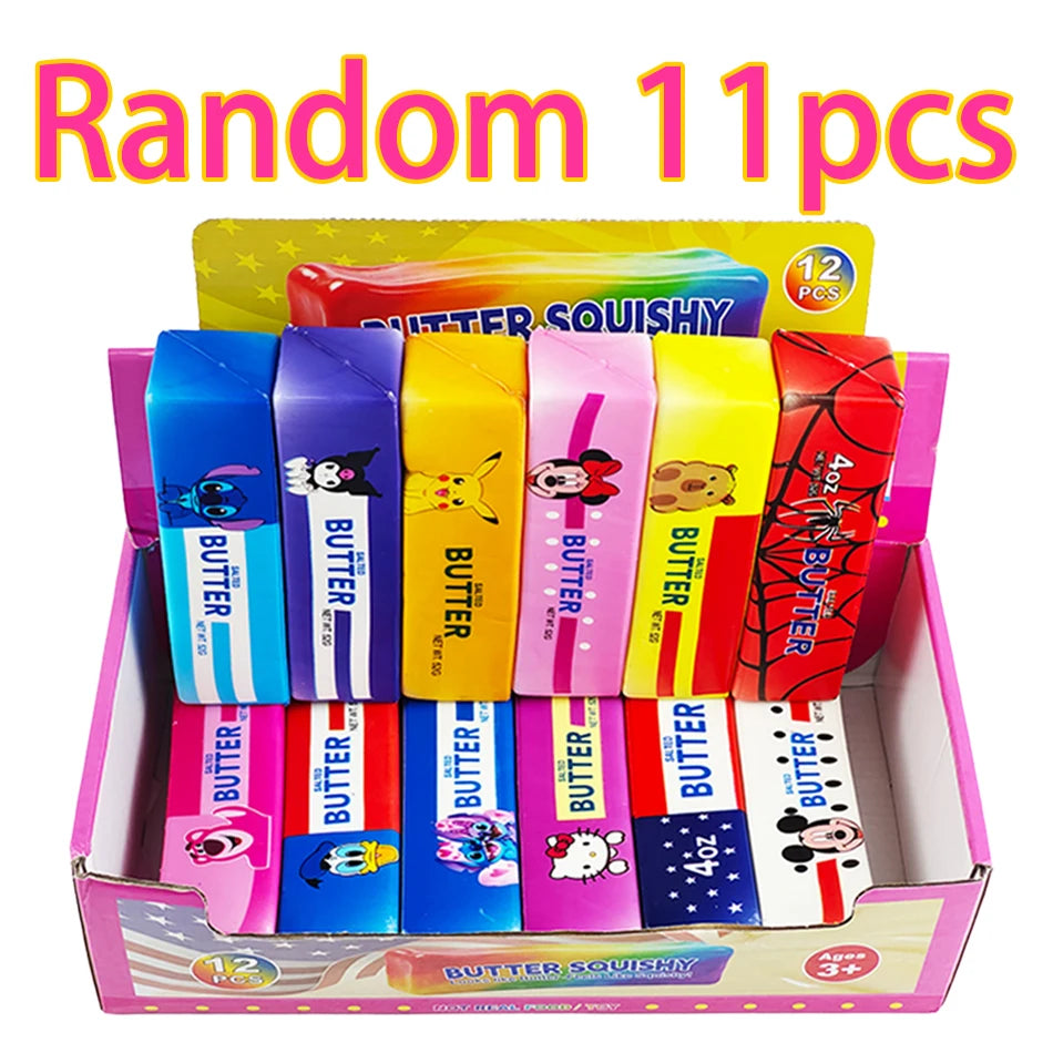 Blind Box 12PCS Butter Stick Squishy Toy Slow Rising Toy Butter Bar Brick Squishy Fidget Toy Anti Stress Release Hand Relax Gift