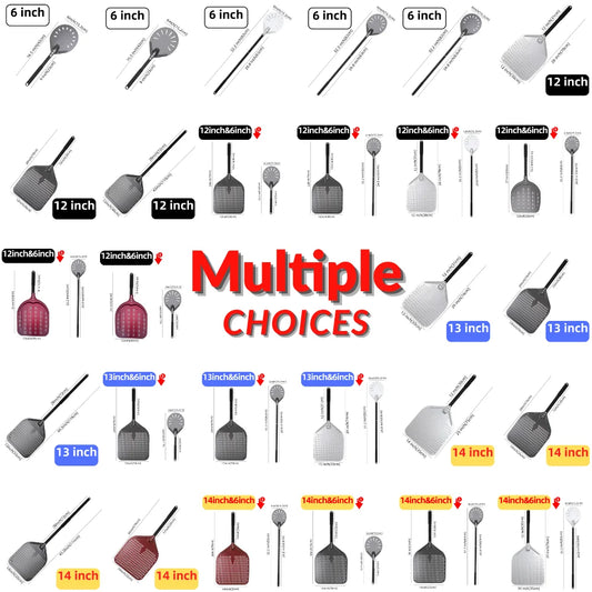 6&12 13 14 Inch Aluminum Pizza Peel Bread Paddle Pizza Oven Turning Peel Hard Anodized Pizza Baking Kitchen Tool Spatula