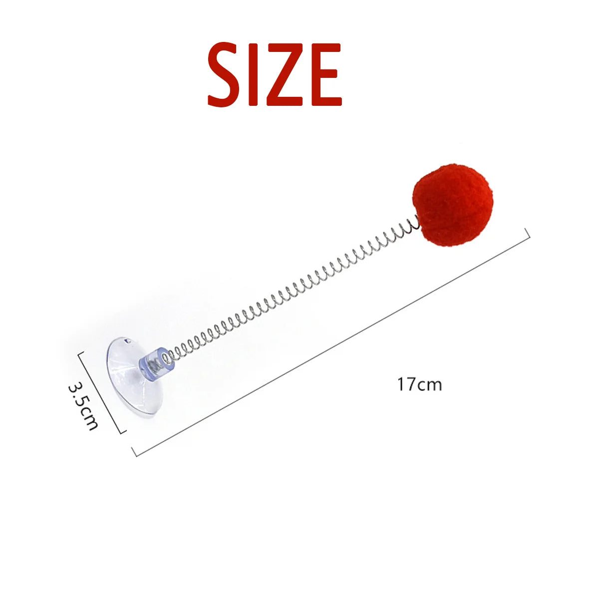 1 Pc Cat Fur Ball Spring Toy Suction Cup Pet Interactive Toy Fun-colored Cat Teaser Stick