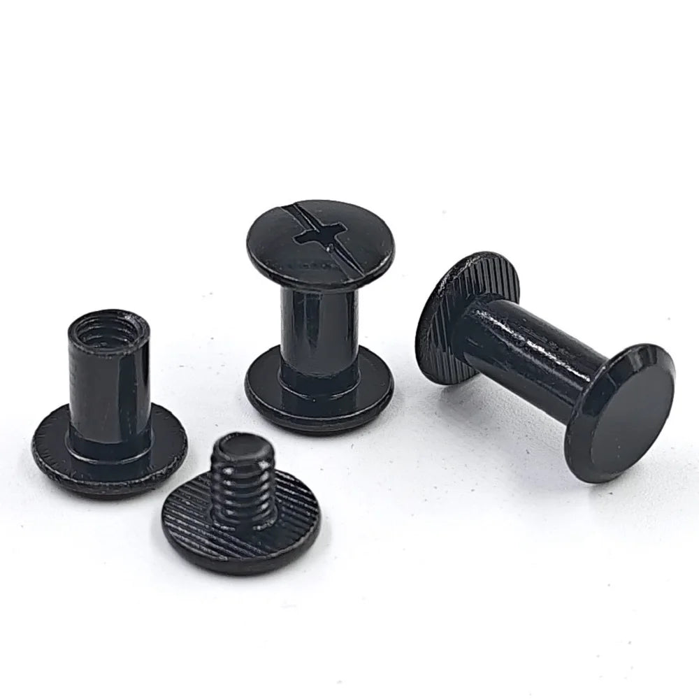 50sets M5*4/5/6/8/10/12/15/18/20/25/30 Black Plated Account Books Screw , Snap Rivet Chicago Screws, Book Butt Binding Nails