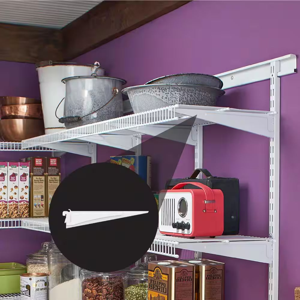 Shelftrack 12 In. X .5 In. White Shelf Bracket (9 Pieces)