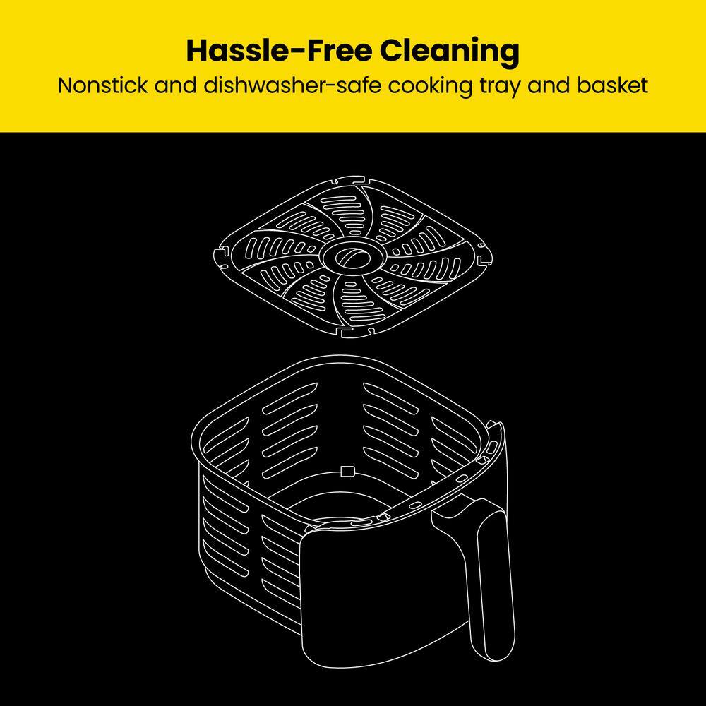 Chefman TurboFry 5 Qt. Air Fryer, Integrated 60-Min Timer for Healthy Cooking, Cook with 80% Less Oil, Adjustable Temperature