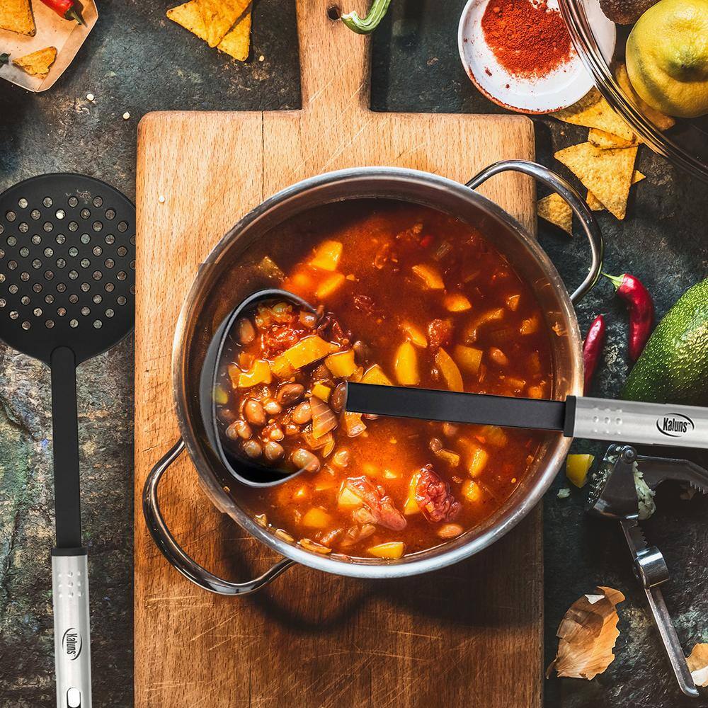 Kaluns Nylon Black Stainless Steel Cooking Utensils (Set of 10)