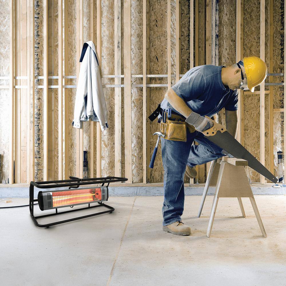 Heat Storm Tradesman 1,500-Watt Outdoor Electric Infrared Quartz Portable Space Heater with Roll Cage and Wall/Ceiling Mount