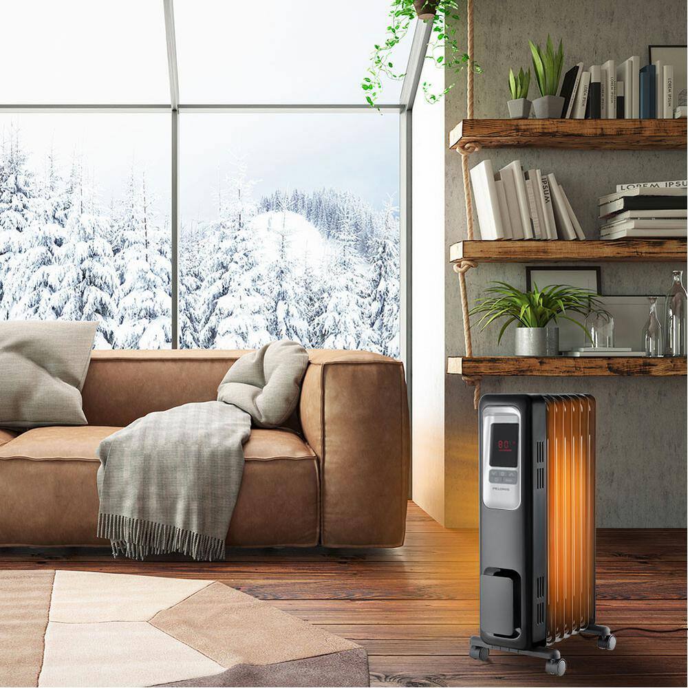 Pelonis 1,500-Watt Digital Electric Oil-Filled Radiant Portable Space Heater