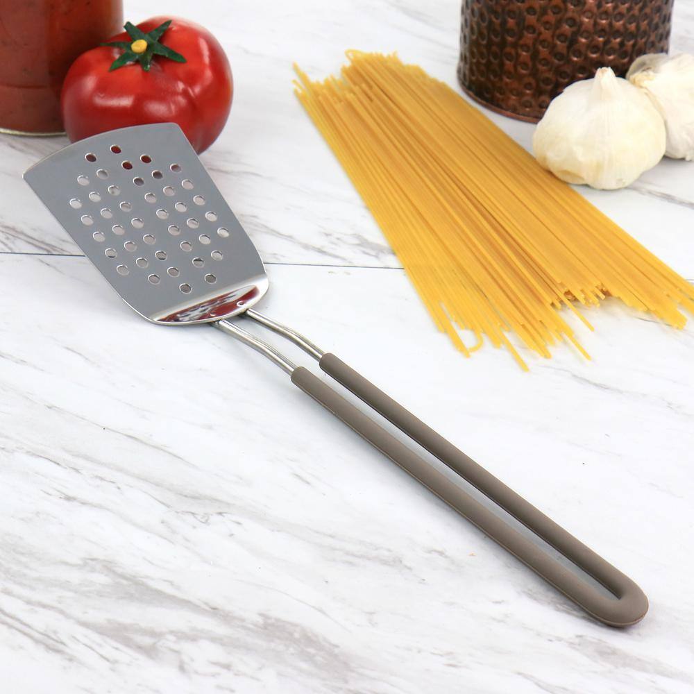 MARTHA STEWART Stainless Steel Slotted Spatula in Gray