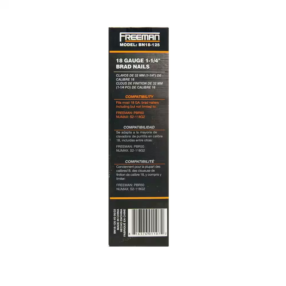 18-Gauge 1-1/4 In. Glue Collated Electrogalvanized Brad Nails-1000 Ct.-Indoor/Covered Outdoor-Trim, Moulding, Baseboards