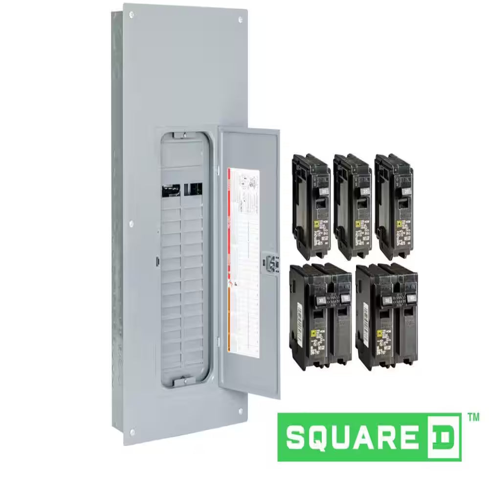 Homeline 225 Amp 30-Space 60-Circuit Indoor Main Lug Plug-On Neutral Load Center W/ Cover, Ground Bar(Hom3060L225Pgcvp)