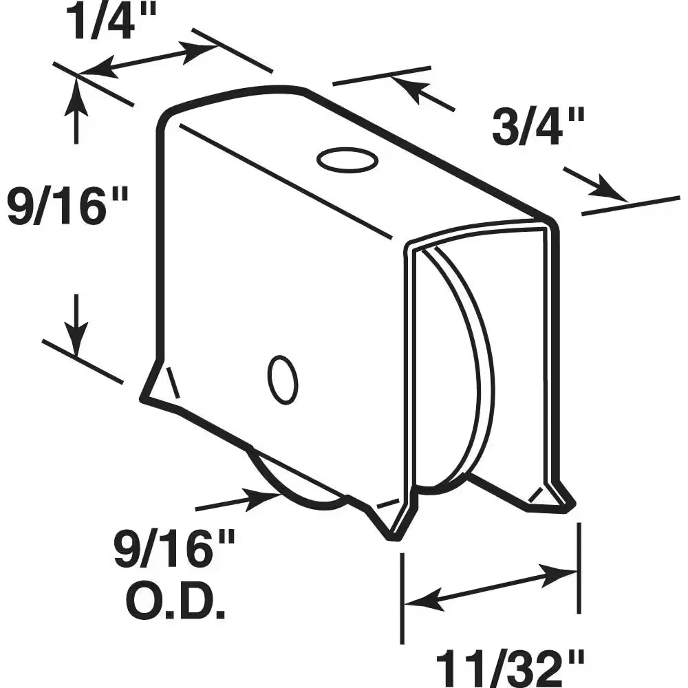 9/16 Inch Diam. Steel Showcase Sliding Window Roller Assembly (2-Pack)