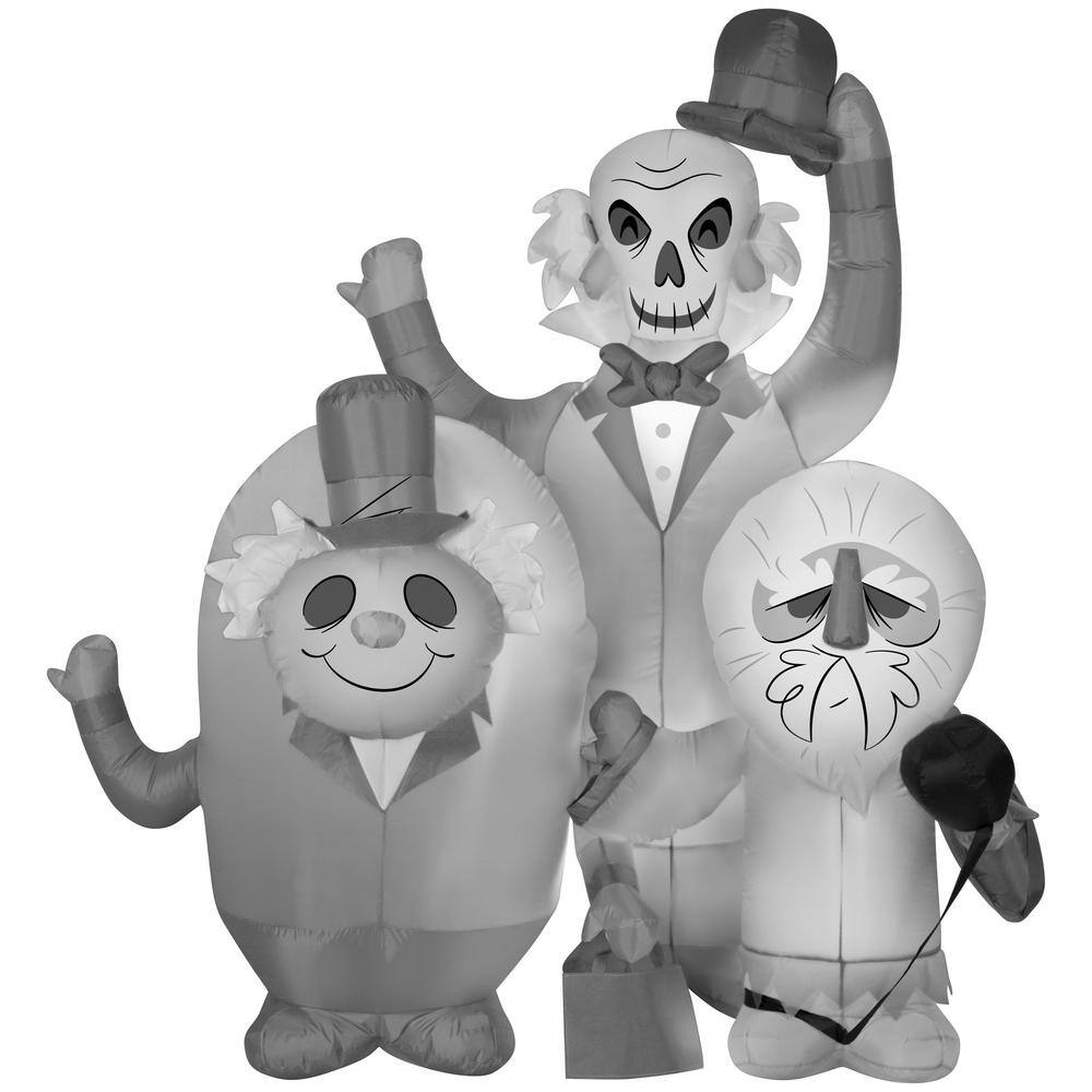 Gemmy 6 Ft. Tall Halloween Airblown-Haunted Mansion Hitchhiking Ghosts-Scene-Disney
