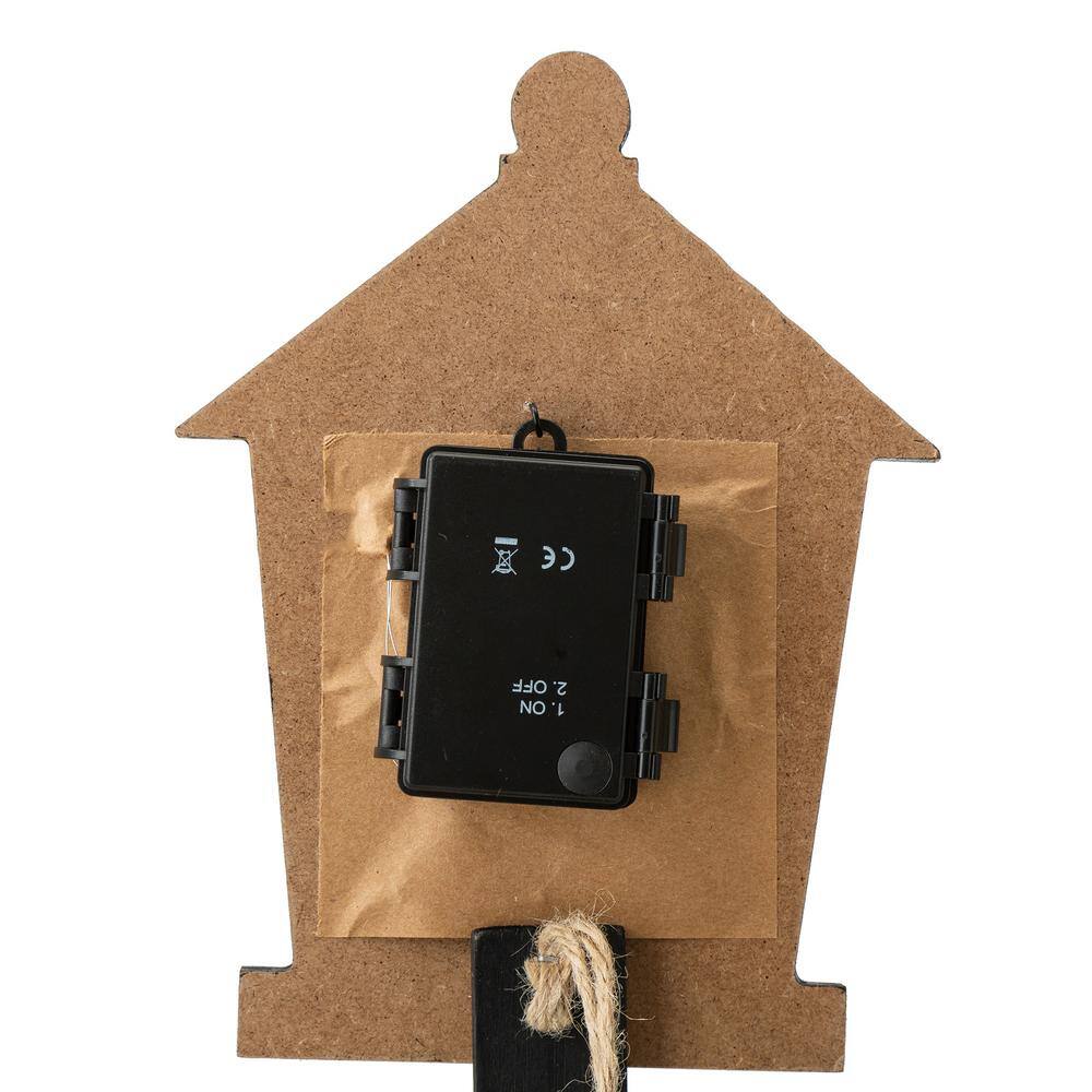 Glitzhome 42 in. H Lighted Halloween Wooden Haunted House Yard Stake