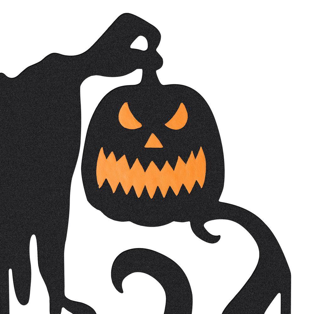 Glitzhome 34.5 in. H Set of 5 Halloween Metal Silhouette Witches with Cauldron Yard Stake or Wall Decor (2 Function)