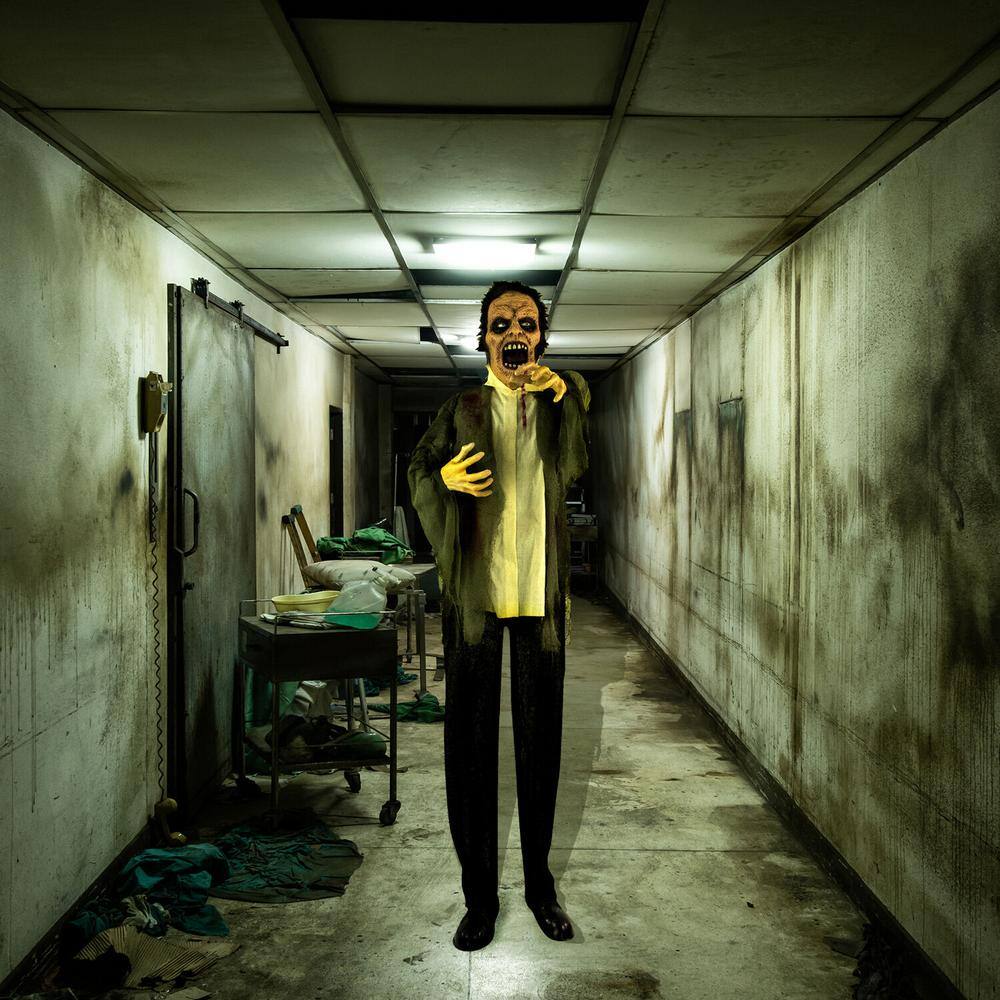 Haunted Hill Farm 64 in. Touch Activated Animatronic Zombie