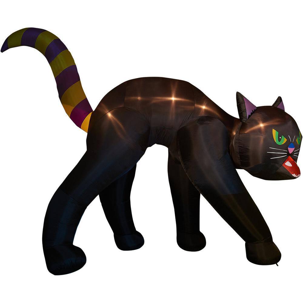 Haunted Hill Farm 20 ft. Black Cat Halloween Inflatable with Lights
