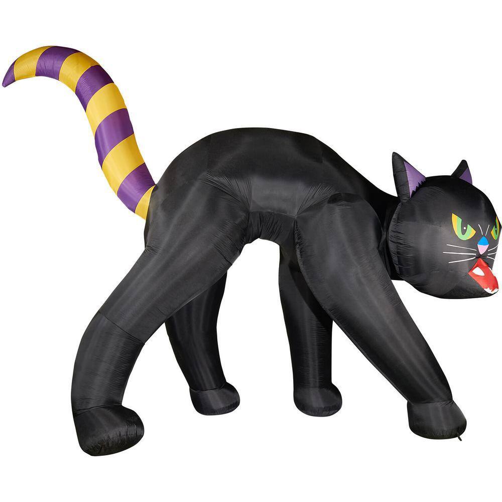Haunted Hill Farm 20 ft. Black Cat Halloween Inflatable with Lights