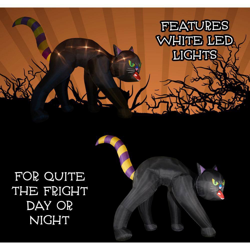Haunted Hill Farm 20 ft. Black Cat Halloween Inflatable with Lights