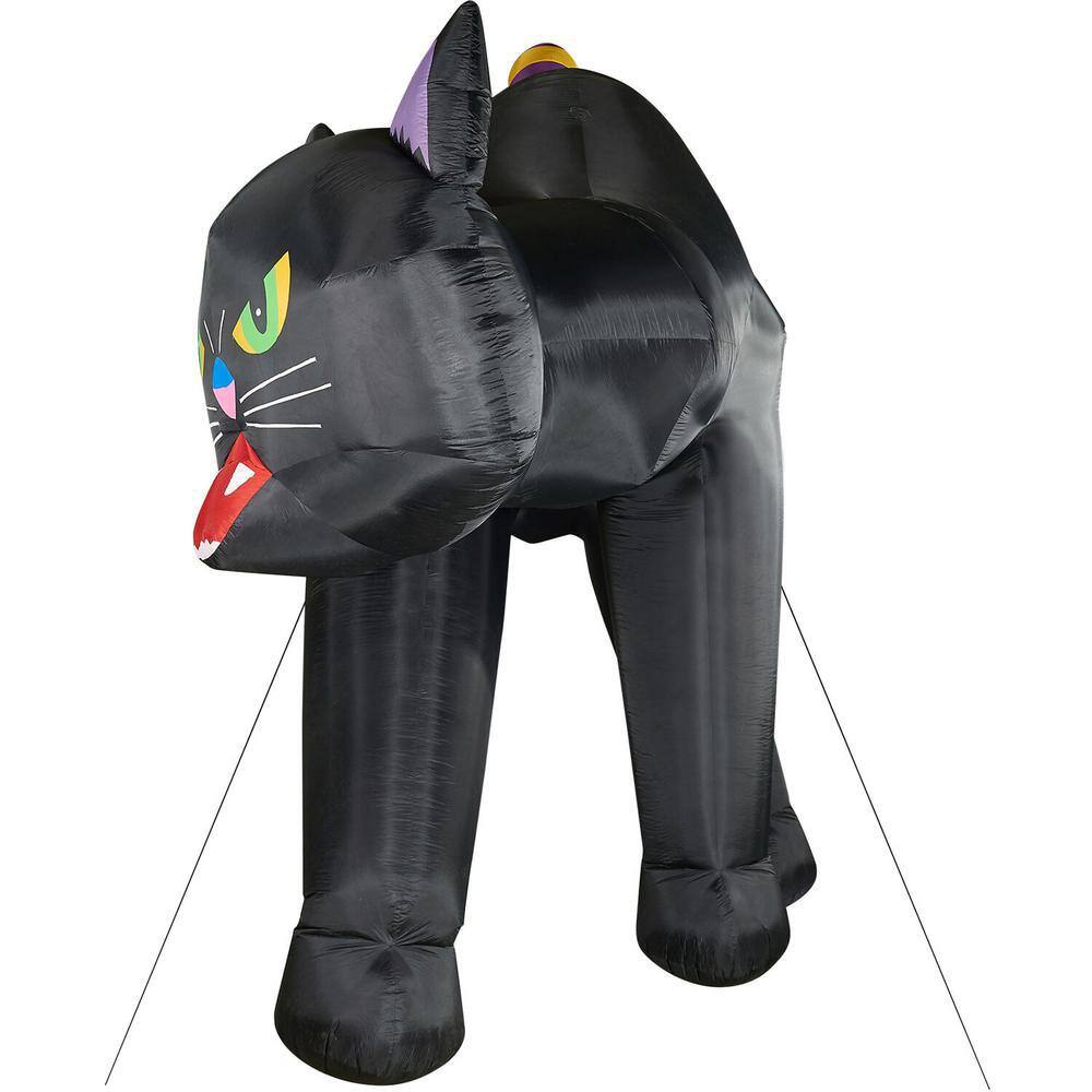 Haunted Hill Farm 20 ft. Black Cat Halloween Inflatable with Lights