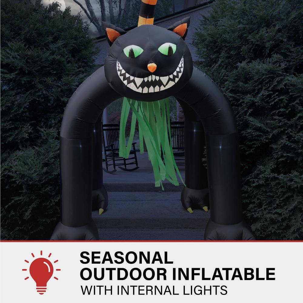 Haunted Hill Farm 10 ft. Tall Pre-Lit Inflatable Black Cat Arch