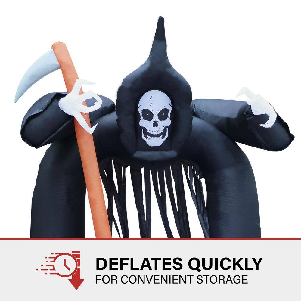 Haunted Hill Farm 10 ft. Tall Pre-Lit Musical Inflatable Grim Reaper Arch