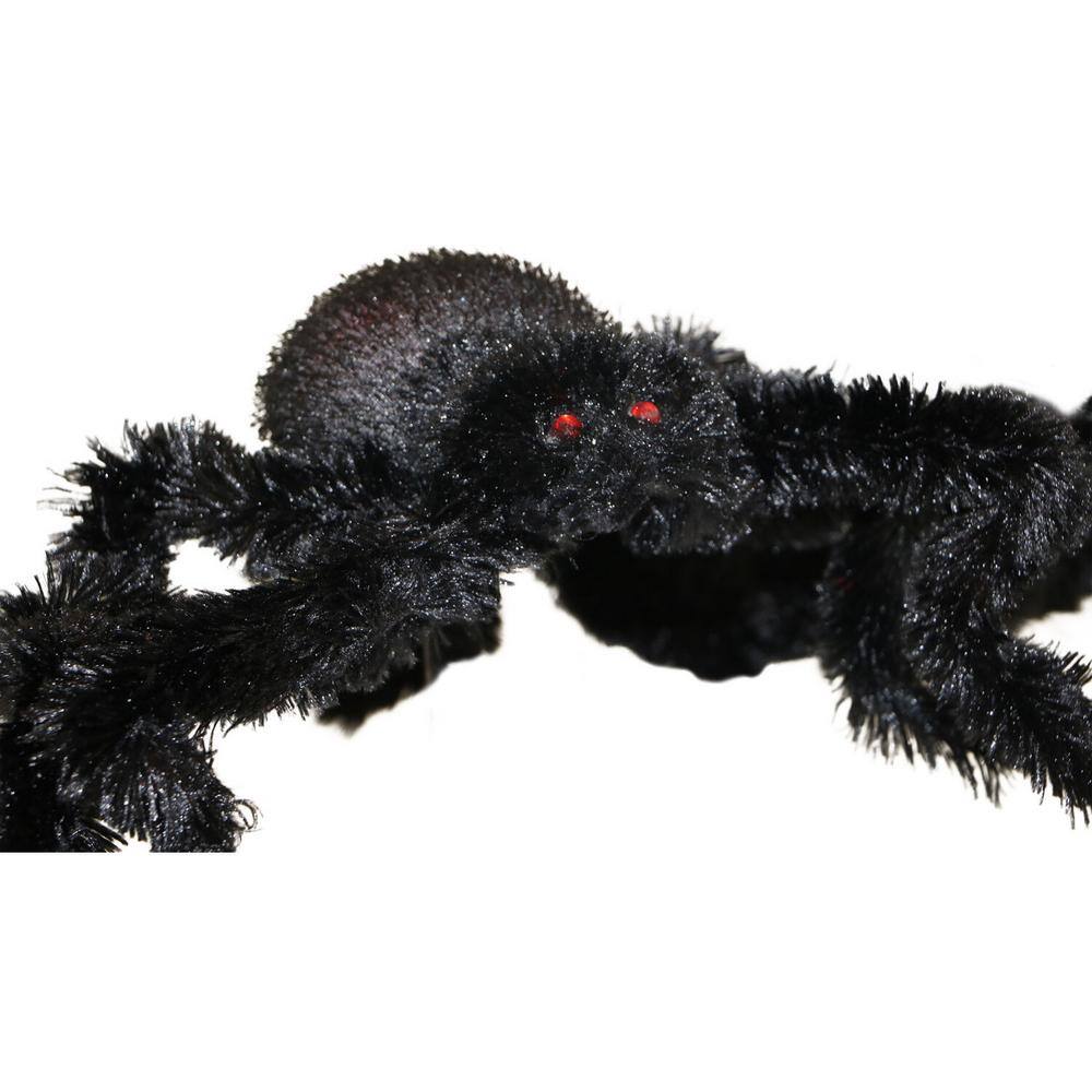 Haunted Hill Farm 25 in. Light-Up Spiders with Red LED Bodies Halloween Yard Decoration
