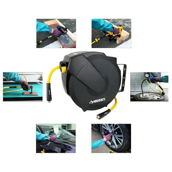 Husky 3/8 in. x 50 ft. Enclosed Hybrid Air Hose Reel