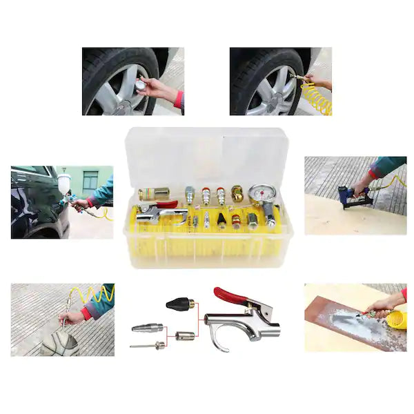 Husky 25 ft. Recoil Nylon Air Hose Kit 15-Piece