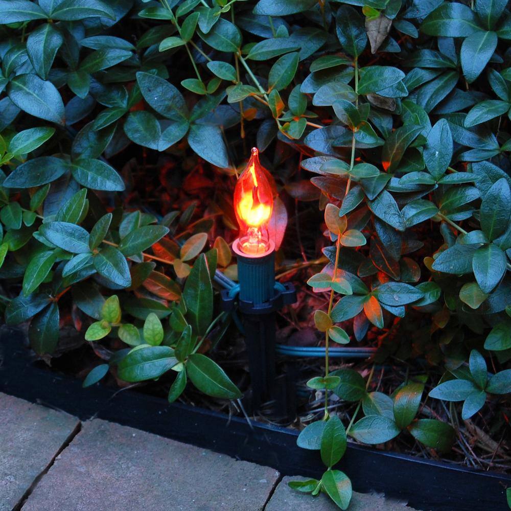 LUMABASE  Electric Pathway Lights Flickering Orange (10-Count)