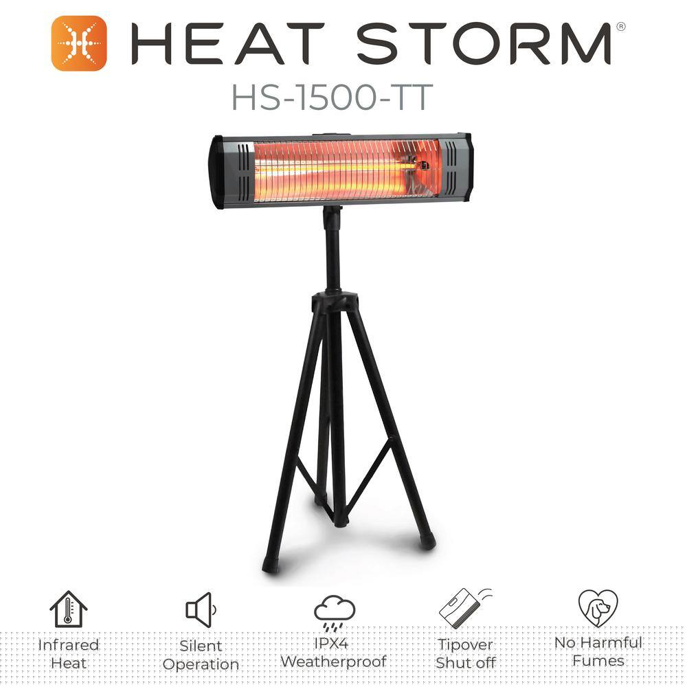 Heat Storm Tradesman 1,500-Watt Electric Outdoor Infrared Quartz Portable Space Heater with Tripod and Wall/Ceiling Mount