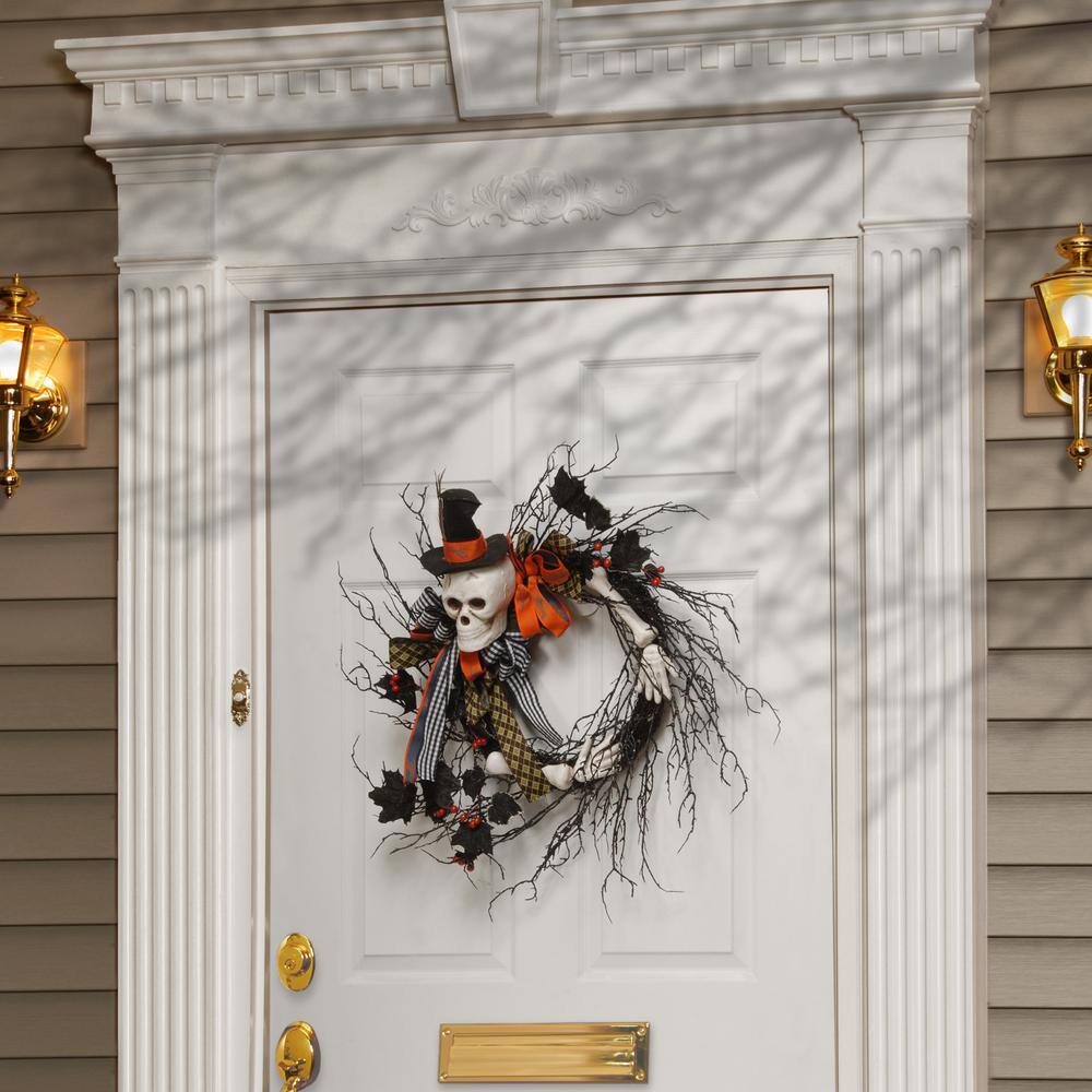 National Tree Company 24 in. Wreath Halloween Skeleton