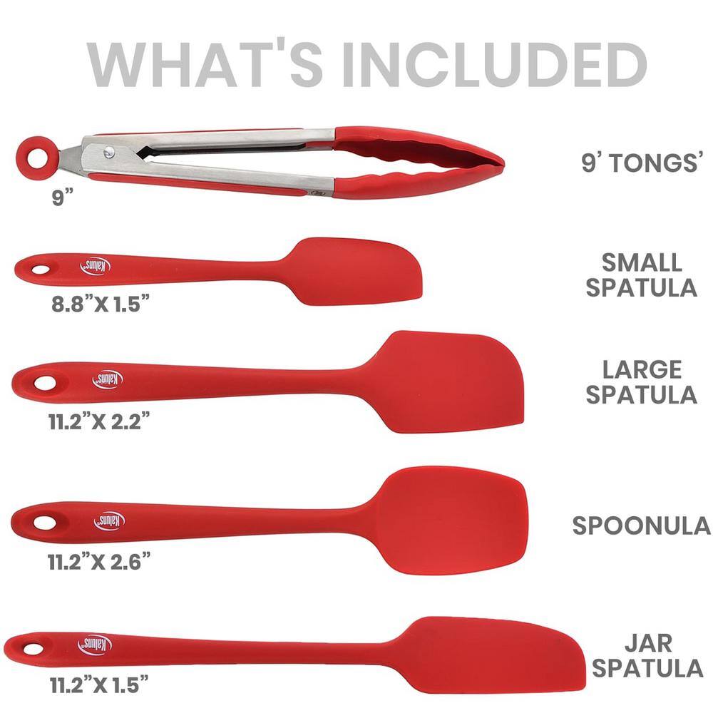 Kaluns Heat Resistant Rubber Silicone Spatula (Set of 5)