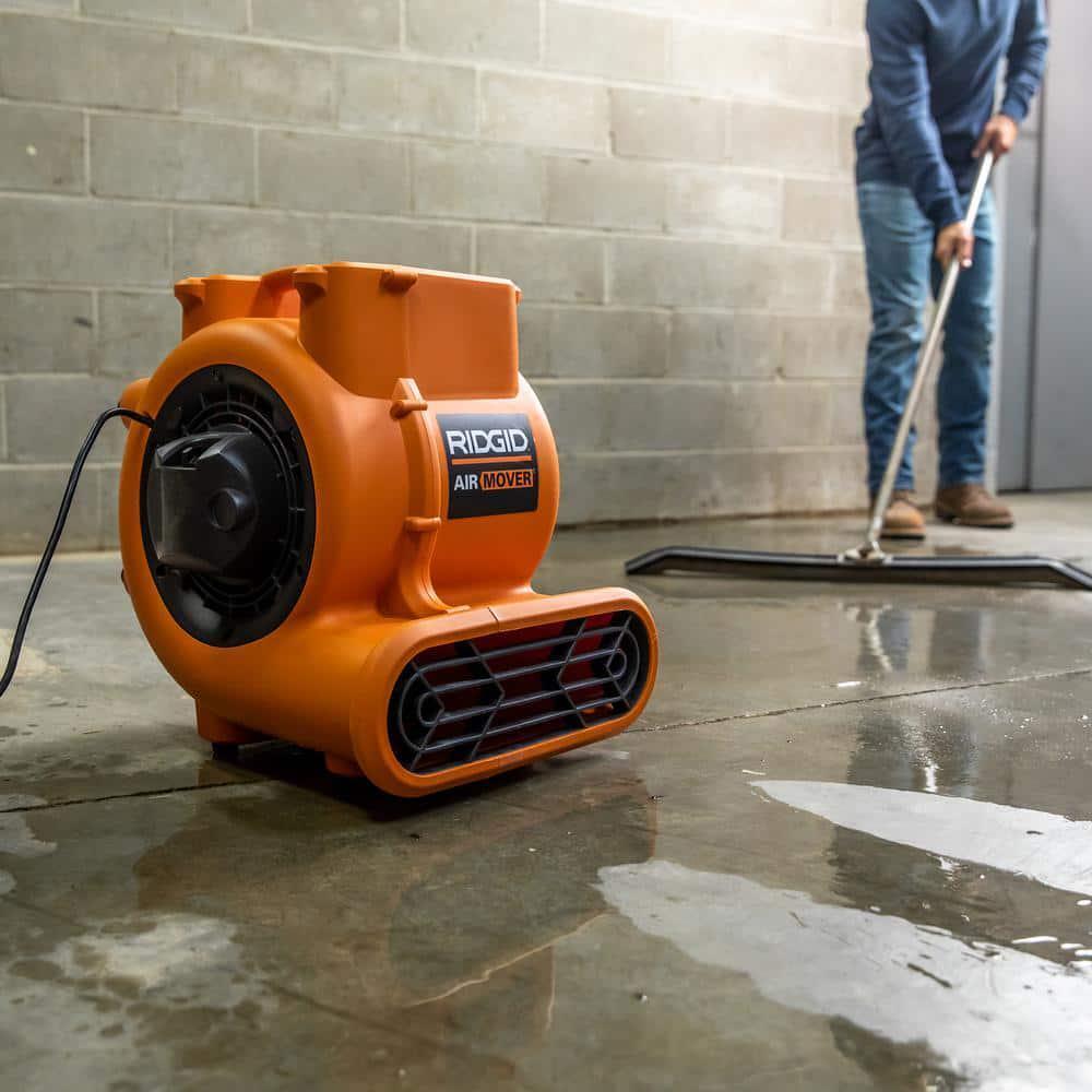 RIDGID 1625 CFM 3-Speed Blower Fan Air Mover with Daisy Chain, 3 Operating Positions for Water Damage Restoration