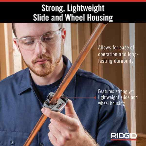 RIDGID 1/4 in. to 1-1/8 in. 101 Close Quarters Copper, Aluminum, Brass, and Plastic Tubing Cutter, Multi-Use Tubing Tool