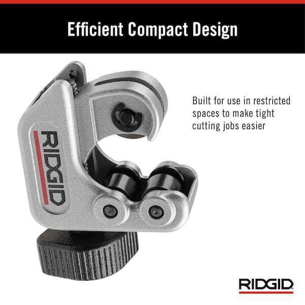 RIDGID 1/4 in. to 1-1/8 in. 101 Close Quarters Copper, Aluminum, Brass, and Plastic Tubing Cutter, Multi-Use Tubing Tool