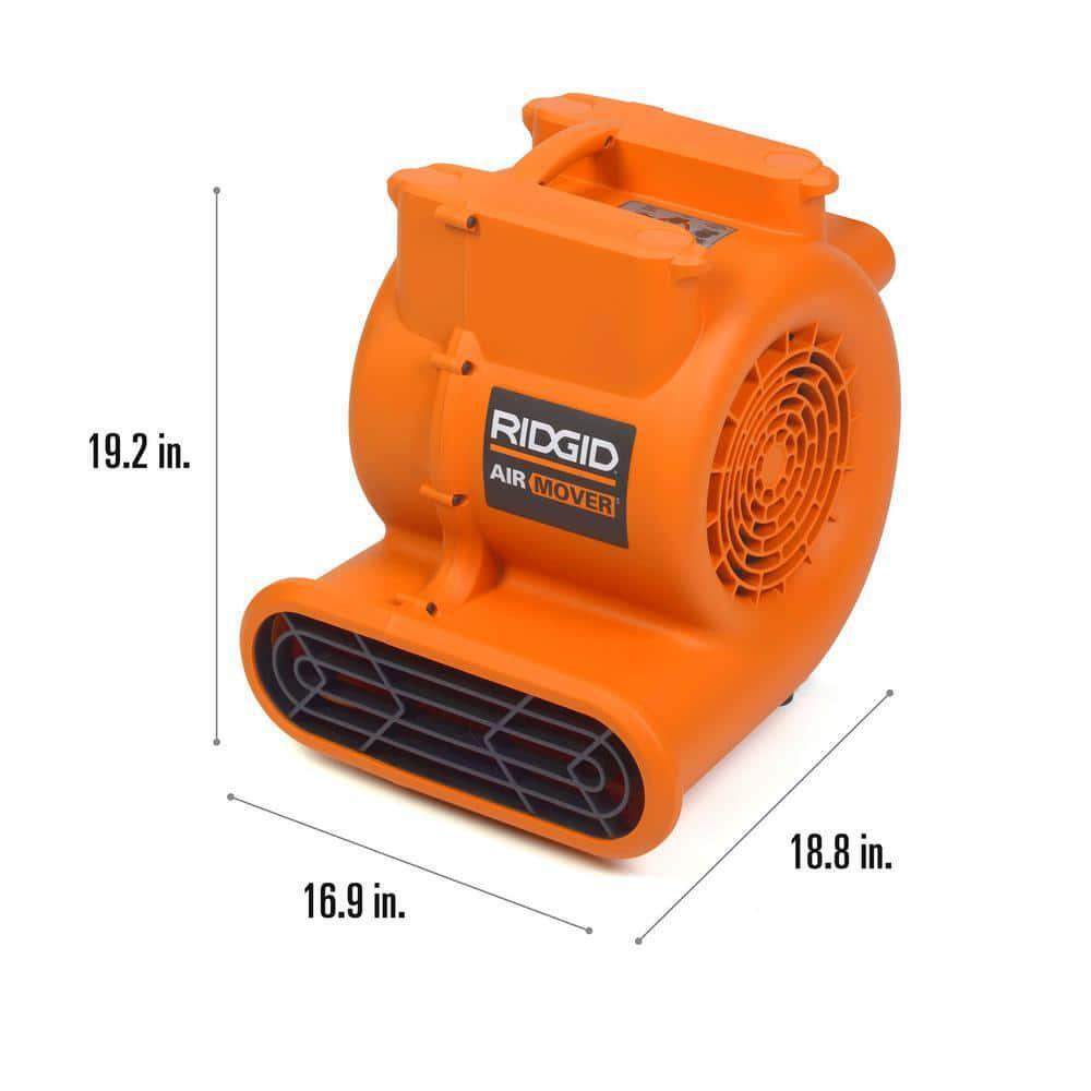 RIDGID 1625 CFM 3-Speed Blower Fan Air Mover with Daisy Chain, 3 Operating Positions for Water Damage Restoration