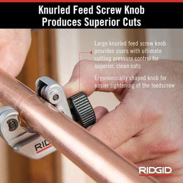 RIDGID 1/4 in. to 1-1/8 in. 101 Close Quarters Copper, Aluminum, Brass, and Plastic Tubing Cutter, Multi-Use Tubing Tool