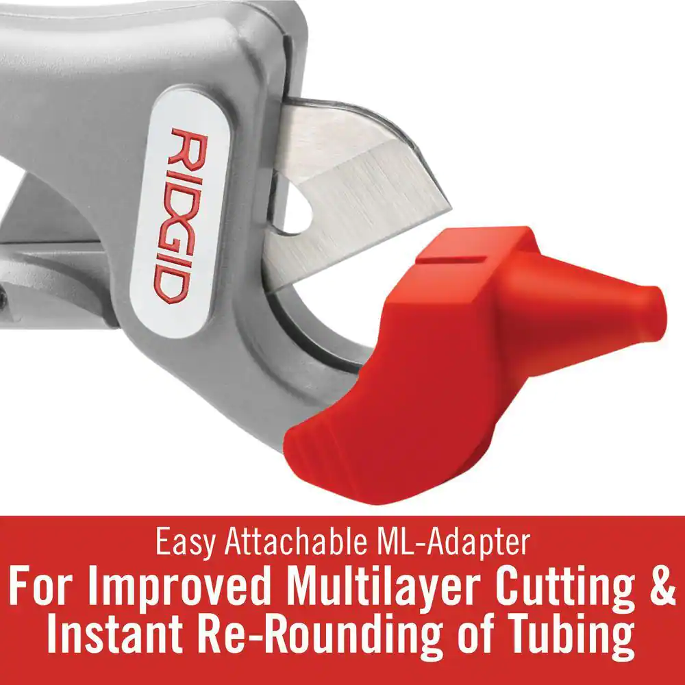 RIDGID 1/8 in. to 1-3/8 in. PC-1375ML Heavy-Duty Single Stroke PVC Plastic, CPVC, PEX, PP Tubing Cutter w/ Multi-Layer Adapter