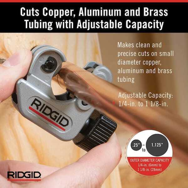 RIDGID 1/4 in. to 1-1/8 in. 101 Close Quarters Copper, Aluminum, Brass, and Plastic Tubing Cutter, Multi-Use Tubing Tool
