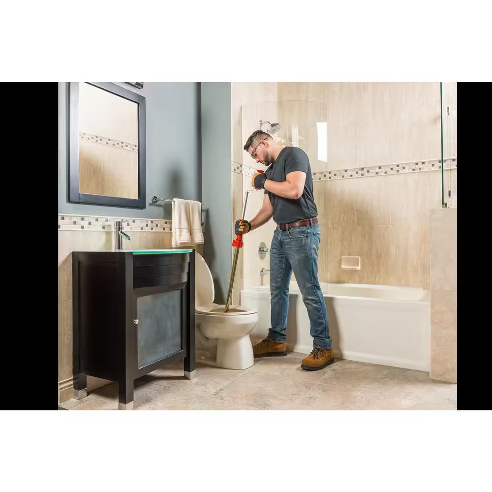 RIDGID K-6P Hybrid Toilet Snake Auger, Cable Extends to 6 ft. with Integrated Bulb Head (Manual or Cordless Drill Operated)