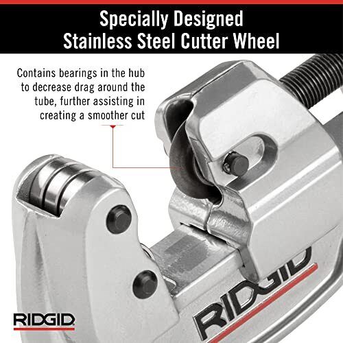 RIDGID 1/4 in. to 1-3/8 in. Model 35S Stainless Steel Tubing Cutter with Quick Cutting X-CEL Knob, Contoured Frame Tubing Tool