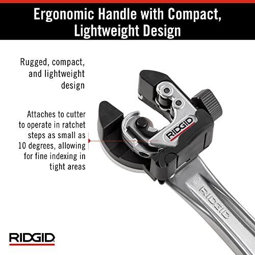 RIDGID 118 2-in-1 Close Quarters AUTOFEED 1/4 in.-1-1/8 in. Metal Tubing Compact Cutter,Tool with X-CEL Knob for Quick Cutting