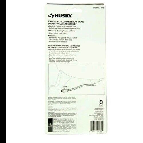 Husky Extended Tank Drain Valve Assembly