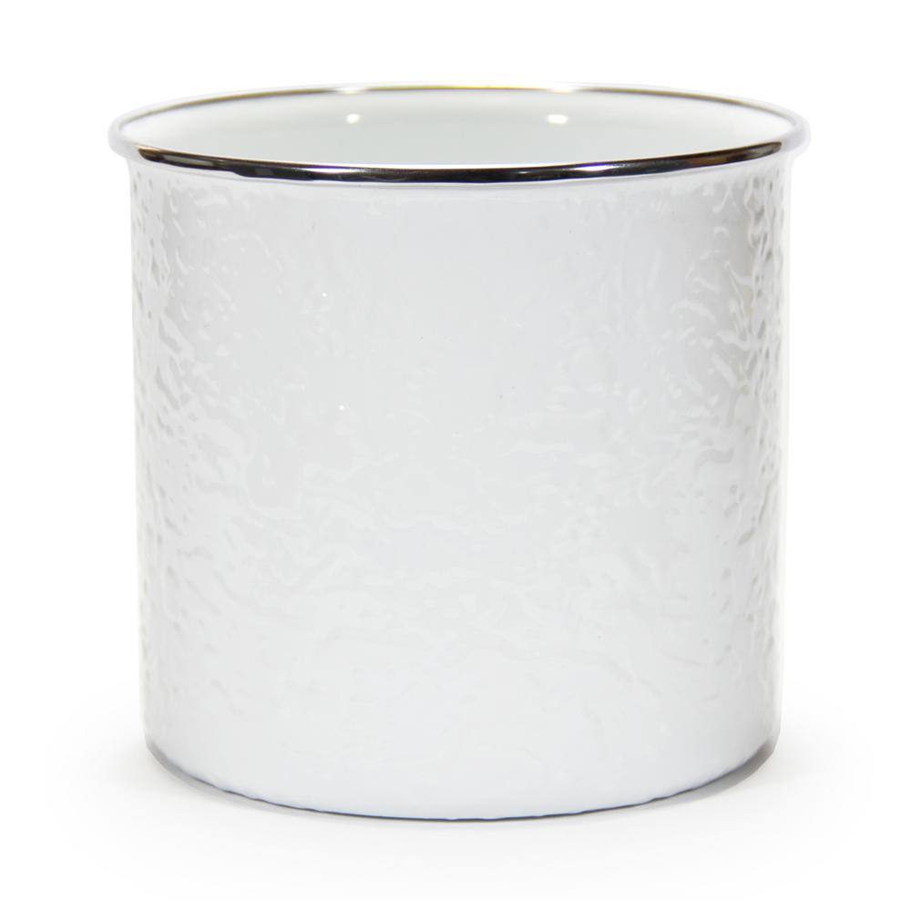 Golden Rabbit Solid White Enamelware Utensil Holder