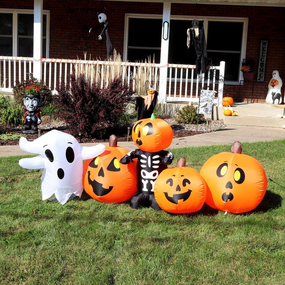 Sunnydaze Decor 7 ft. Sunnydaze Haunted Pumpkin Patch Outdoor Halloween Inflatable Decoration