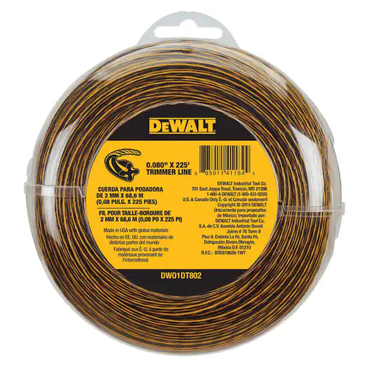 DEWALT  0.080 in. x 225 ft. Replacement Line for Cordless Battery Operated Bump Feed String Grass Trimmer/Lawn Edger