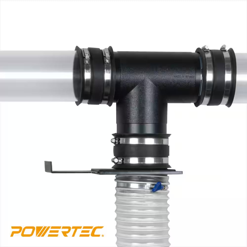 4 In. T-Fitting Dust Hose Connector for Dust Collection Systems