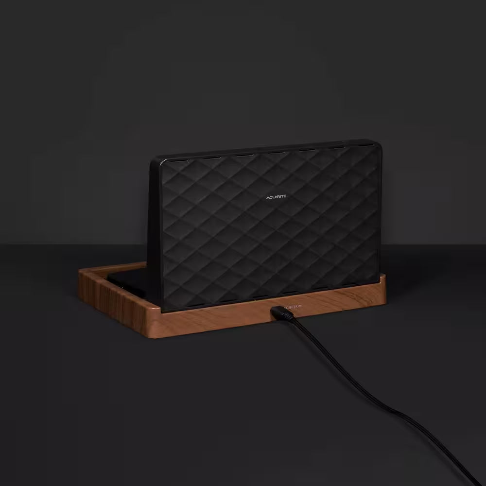 Weather Valet with Qi-Certified Wireless Charging Pad and Alarm Clock